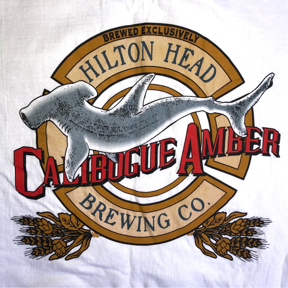 True Vintage y2k Hilton Head Brewing Company Shark Ale T-Shirt, Size XL